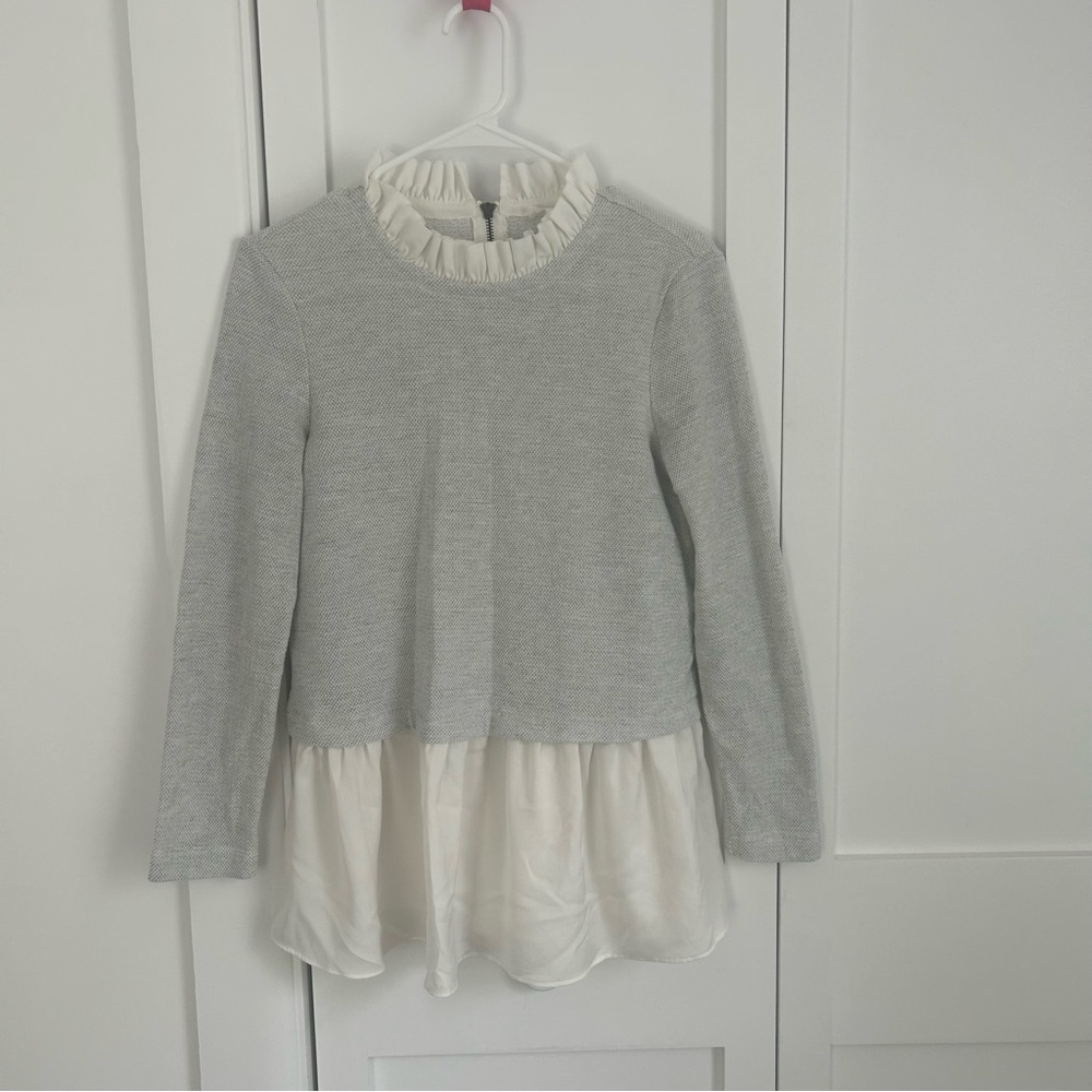 Nordstrom Layered Blouse Top with Peekaboo Collar